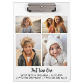 11 Photos - 4 Front, 7 Back - Black Text on White Klemmbrett (Vorderseite)