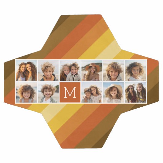 11 Retro-Retro-Streifen Warme, dunkle Farben Fußball (Flach)