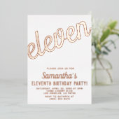 11. Rose Gold Geburtstag Folieneinladung (Stehend vorne)