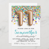 11. Rose Goldener Geburtstag Einladung (Vorne/Hinten)