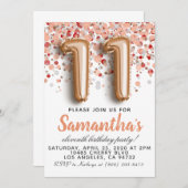 11. Rose Goldener Geburtstag Einladung (Vorne/Hinten)