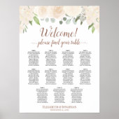 11 Rose Hochzeitsdiagramm für die Tischdeckenleuch Poster (Vorne)