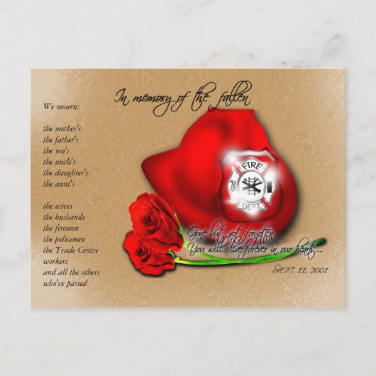 11. September 19/11 Gedenkpostkarte Postkarte (Vorderseite)