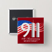 11. September - 9/11 10. Buttone des Button (Vorne & Hinten)