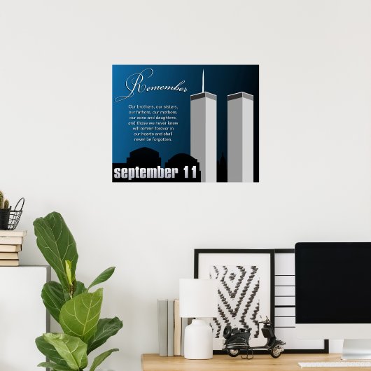 11. September - WTC Gedenkplakat Poster (Heimbüro)