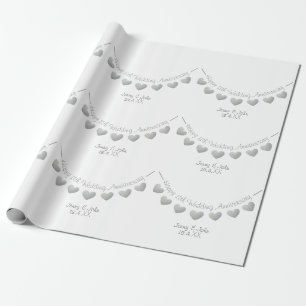 11. Stahlhochzeit personalisiert Geschenkpapier