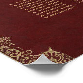 11 Tabelle Burgundy Red Vintag Gold Seating Chart Poster (Ecke)