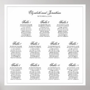 11 Tabelle Einfache Elegance Hochzeitskarte Poster