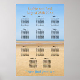 11 Tabelle für Hochzeiten am Strand Poster