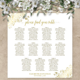 11 Tabelle Hochzeitsstühle Diagramm Gold Frills We Poster