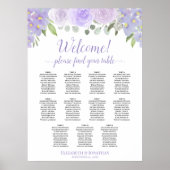 11 Tabelle Lavendel Boho Rose Hochzeitskarte Poster (Vorne)