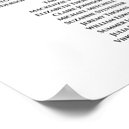 11 Tabelle Roter Fall Rose Hochzeitsstift Poster (Ecke)