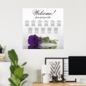 11 Tabelle Royal Lila Rose Hochzeitssitzkarte Poster (Heimbüro)