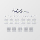 11 Tabelle Sitzdiagramm Transparentes blaues Skrip Fensteraufkleber (Blatt)