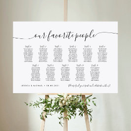 11 Tisch Elegant unsere Lieblings-Sitzkarte Poster