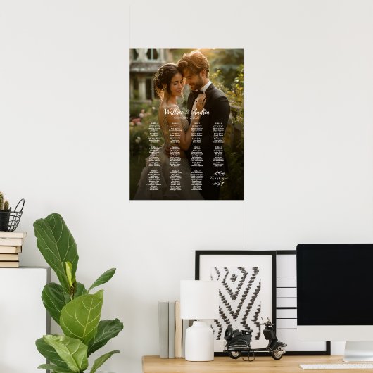 11 Tische elegante Hochzeitskarte für das Foto Poster (Heimbüro)