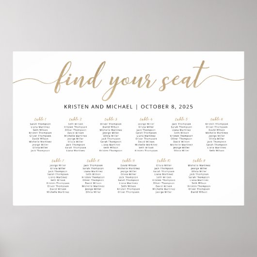 11 Tische finden Sie Ihren Sitzplan. Poster (Vorne)