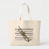 11 trompeten Musik-Hintergrund-Taschen-Tasche B Jumbo Stoffbeutel (Vorne)