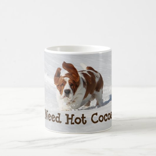 11-Unze-klassische Tasse w/Basset im Schnee (Mittel)