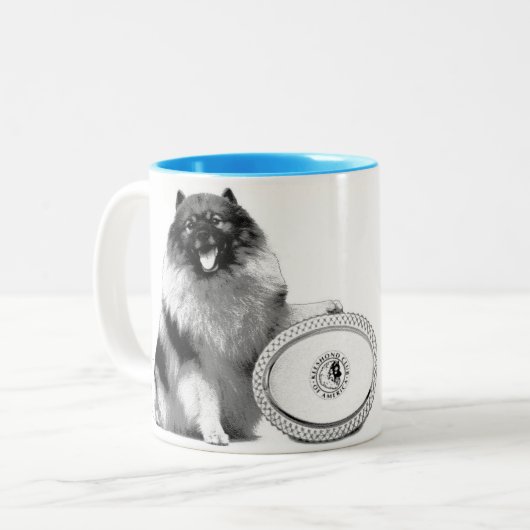11 Unze. Tasse mit zwei Tönen mit Keeshond für (Vorderseite Links)
