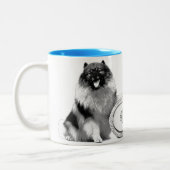 11 Unze. Tasse mit zwei Tönen mit Keeshond für (Links)
