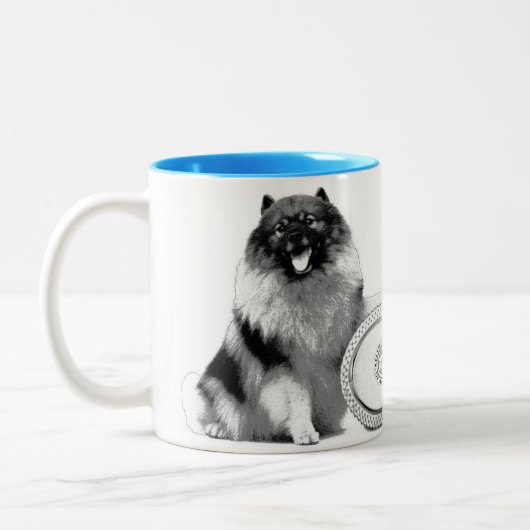 11 Unze. Tasse mit zwei Tönen mit Keeshond für (Links)