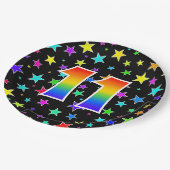 11. Veranstaltung: Fett, Spaß, farbiger Regenbogen Pappteller (Schrägansicht)