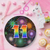 11. Veranstaltung - Spaß, farbenfroh, kühl, Regenb Pappteller (Party)