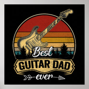 11 Vintage Besten Gitarrendaddy Aller Welt Lustige Poster
