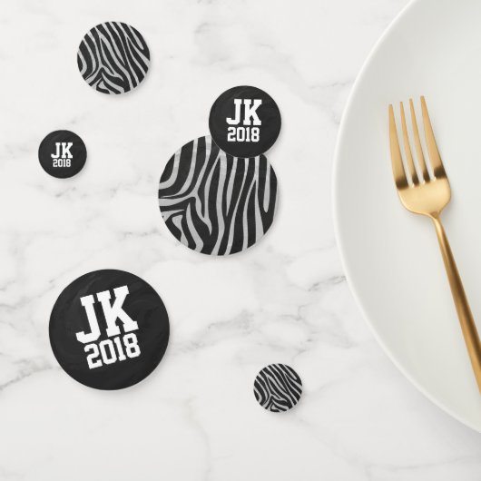 11 von 12 Personalisierten Zebradots Konfetti (Gruppe)