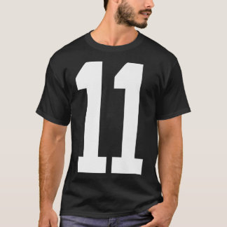 11 Weiße Nummer 11 Sportfan-Jersey-Stil Premium T-Shirt