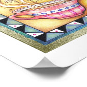 11" x11" PLAKAT - COOLE BOHNEN! Kaffee-Kunst (Ecke)