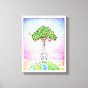 11"x14" LEINWANDDRUCK - FOOD FOR LIFE, NACHHALTIG