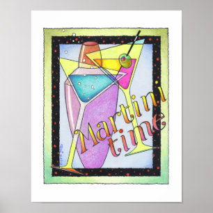 11" x14" PLAKAT - MARTINI-ZEIT, Cocktails