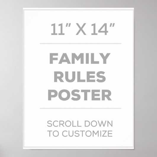 11" x 14" Familienreglerplakat Poster (Vorne)