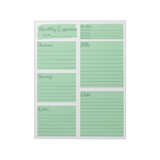 11" x 8,5" Notepad - 40 Seiten Notizblock (Rotiert)
