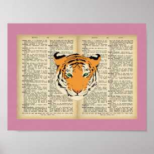 11" x 8,5", Poster (Tiger und Text Vintage-Designs
