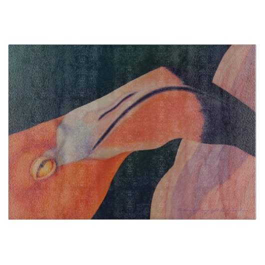 11" x 8" Glasflamingo-Schneidebrett Schneidebrett (Vorderseite)