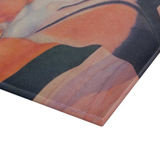 11" x 8" Glasflamingo-Schneidebrett Schneidebrett (Ecke)