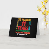 11 Year Of Being Awesome 11th Birthday Gift Karte (Gelbe Blume)