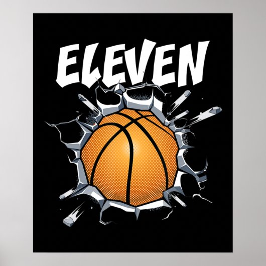 11 Year Old Basketball Birthday Party 11th Boy Poster (Vorne)