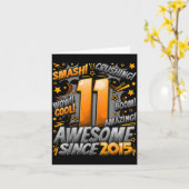 11 Year Old For Boys 11th Birthday Boy 11 Year Old Karte (Gelbe Blume)