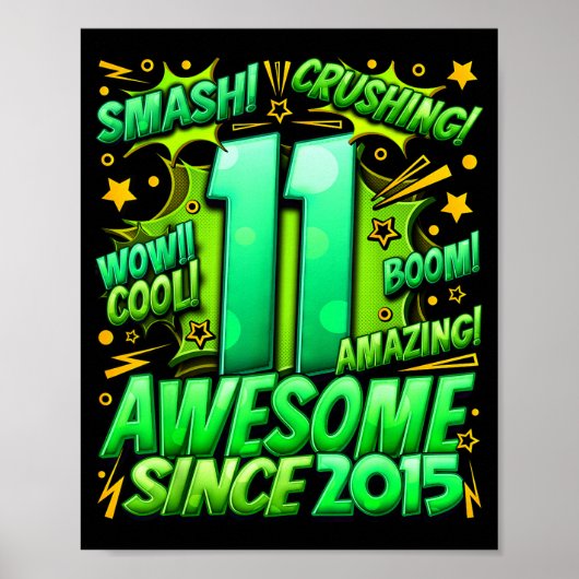 11 Year Old For Boys 11th Birthday Boy 11 Year Old Poster (Vorne)