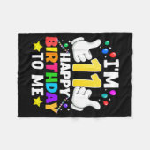 11 Year Old I'm 11 Happy Birthday To Me 11th Birth Fleecedecke (Vorderseite (Horizontal))