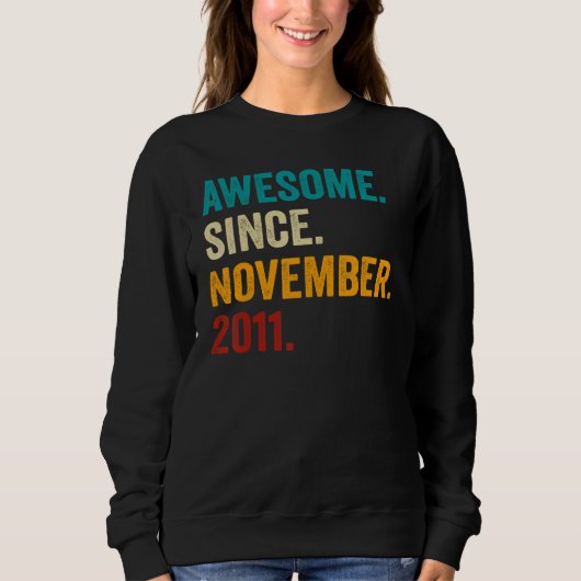 11 Years Old 11th Bday Boys Awesome Since Novembe Sweatshirt (Vorderseite)