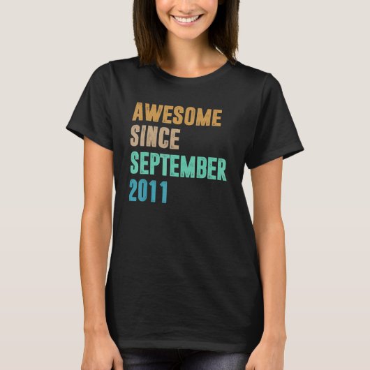 11 Years Old  Awesome Since September 2011 11th T-Shirt (Vorderseite)