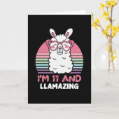 11 Years Old Bday Llamazing 11th Birthday Llama Karte (Gelbe Blume)