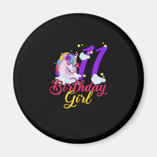 11 Years Old Birthday Girl Ohrs Unicorn 11th Birt Magnet