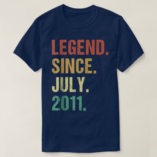 11 Years Old Gifts Legend Since July 2011 11th Bir T-Shirt (Design vorne)