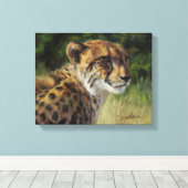 11 Zoll x 14 Zoll Cheetah Canvas Print Leinwanddruck (Insitu (Holzboden))